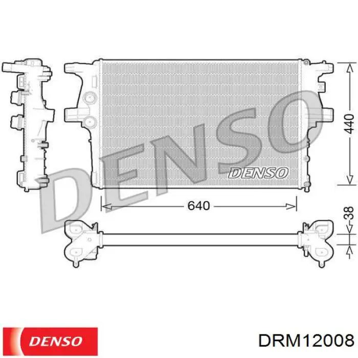 Radiador refrigeración del motor DRM12008 Denso