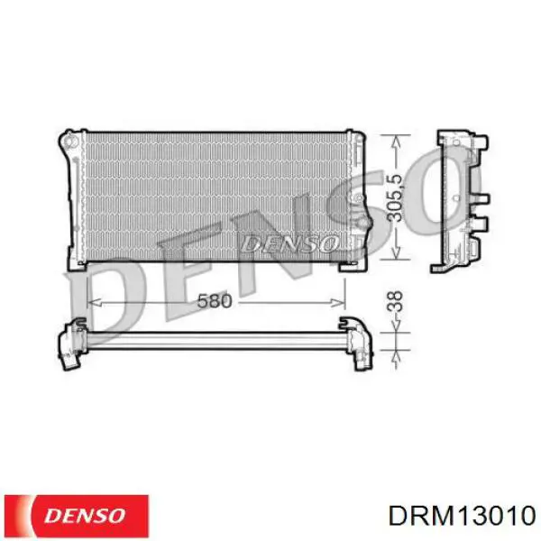 Радиатор охлаждения двигателя Denso DRM13010 цена, от 56.53 USD