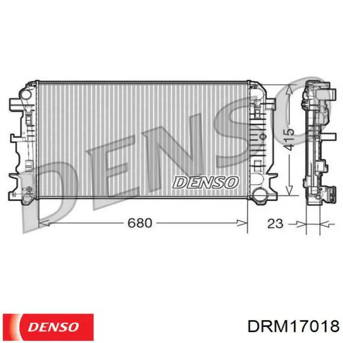 Radiador refrigeración del motor DRM17018 Denso