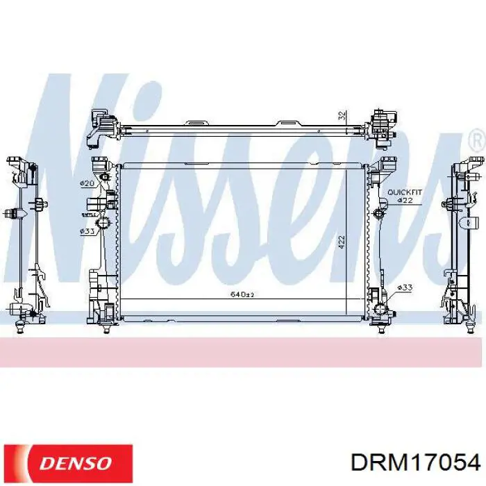 Радиатор охлаждения двигателя Denso DRM17054 цена, от 129.69 USD