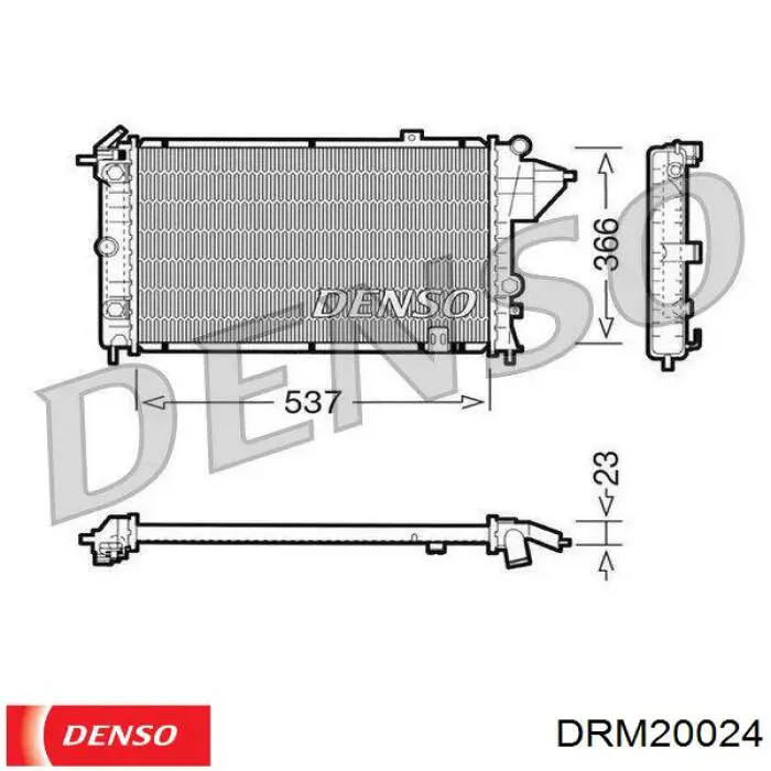 Radiador refrigeración del motor DRM20024 Denso