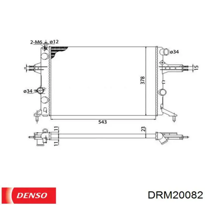 Купить DRM20082 Denso Радиатор водяной