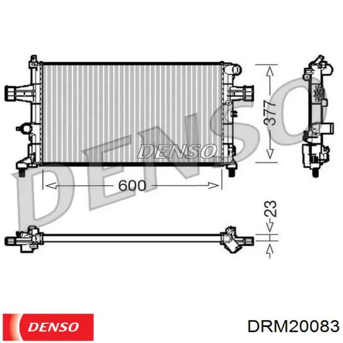 Radiador refrigeración del motor DRM20083 Denso