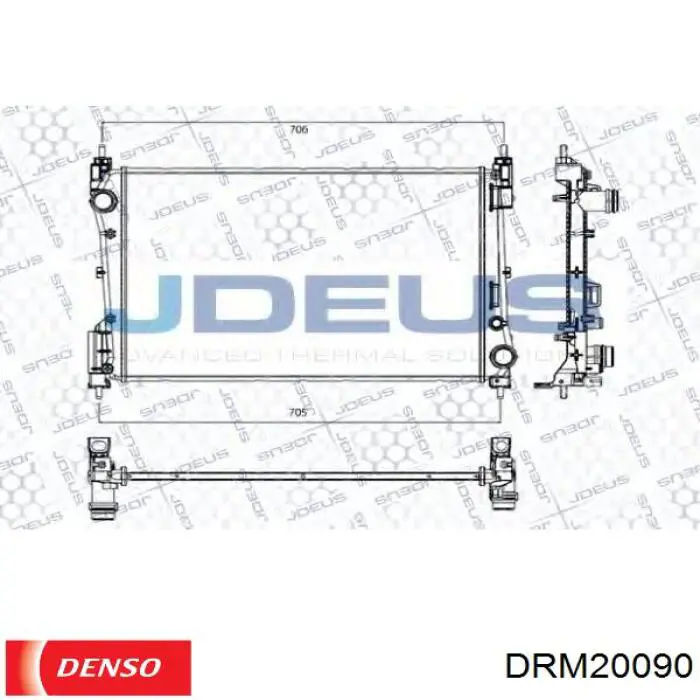 Купить DRM20090 Denso Радиатор водяной
