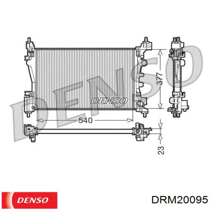 Radiador refrigeración del motor DRM20095 Denso