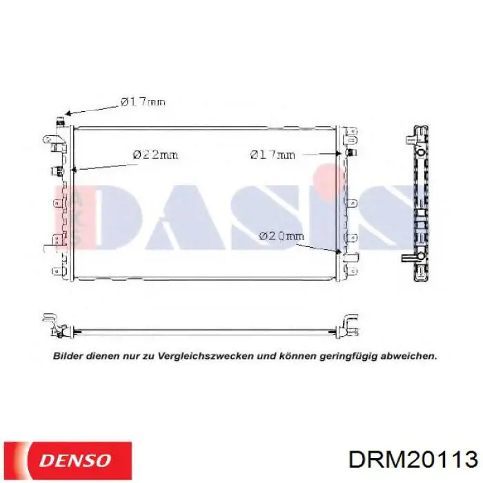 Радиатор охлаждения двигателя Denso DRM20113 цена, от 134.05 USD