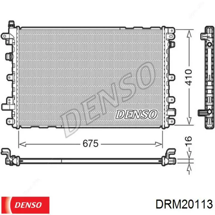 Купить DRM20113 Denso Радиатор водяной