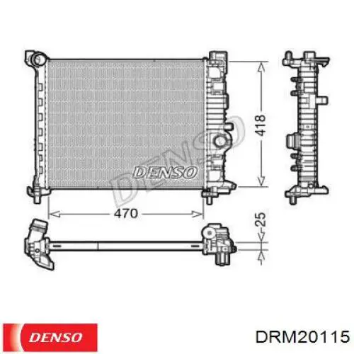 DRM20115 Denso Радиатор основной