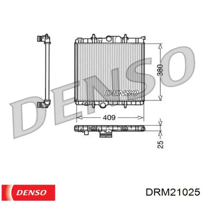 Radiador refrigeración del motor DRM21025 Denso