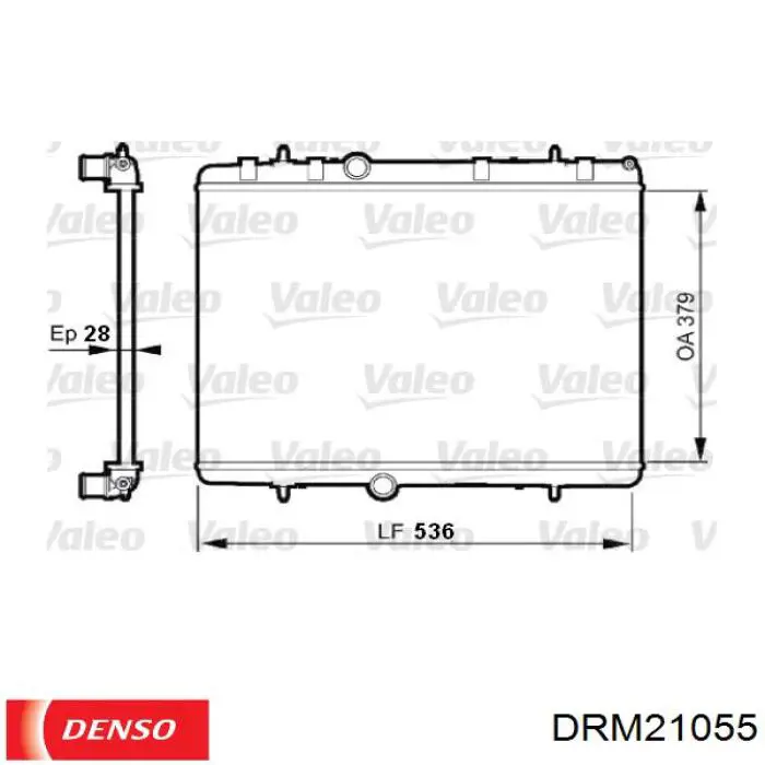 Купить DRM21055 Denso Радиатор водяной