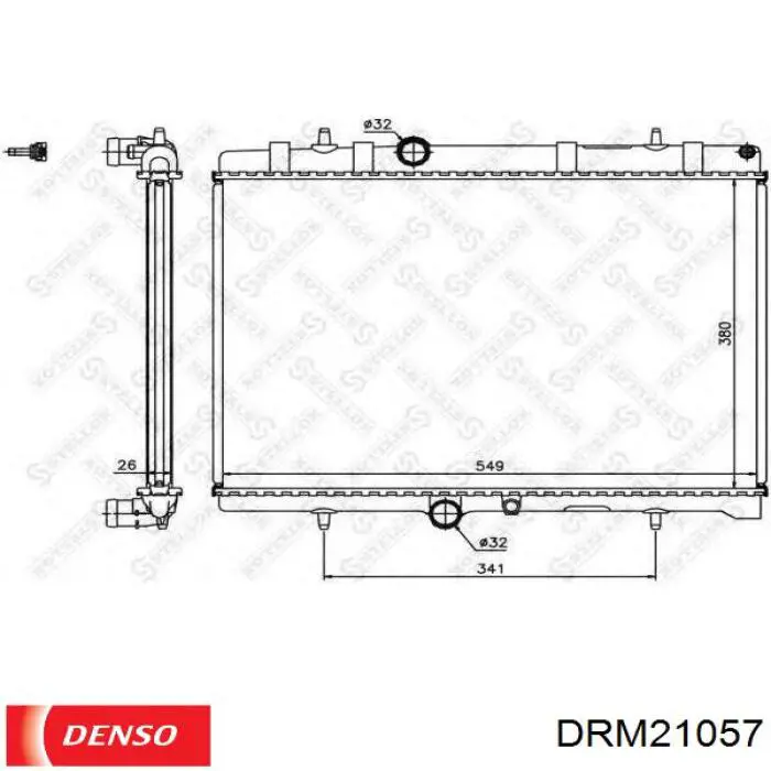 Купить DRM21057 Denso Радиатор водяной