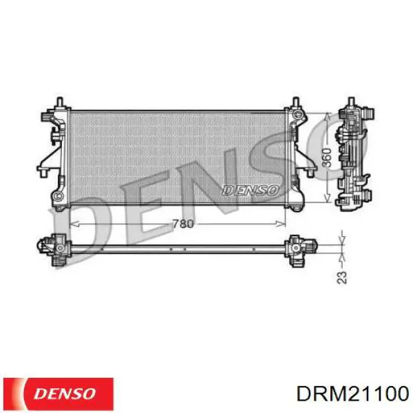 Radiador refrigeración del motor DRM21100 Denso