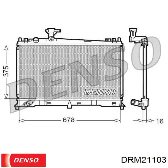 Купить DRM21103 Denso Радиатор водяной