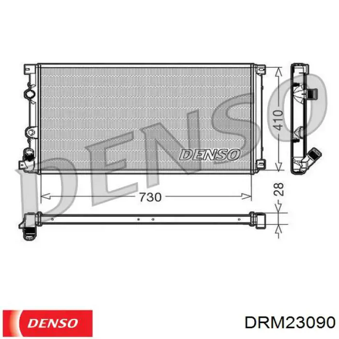 Radiador refrigeración del motor DRM23090 Denso
