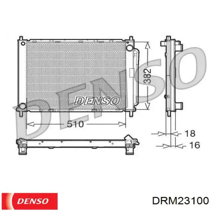 Radiador refrigeración del motor DRM23100 Denso