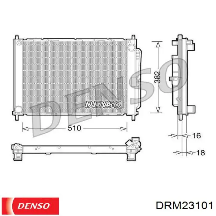 Radiador refrigeración del motor DRM23101 Denso