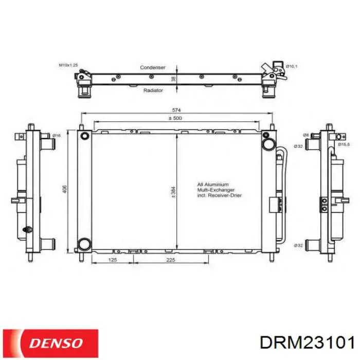 Купить DRM23101 Denso Радиатор водяной