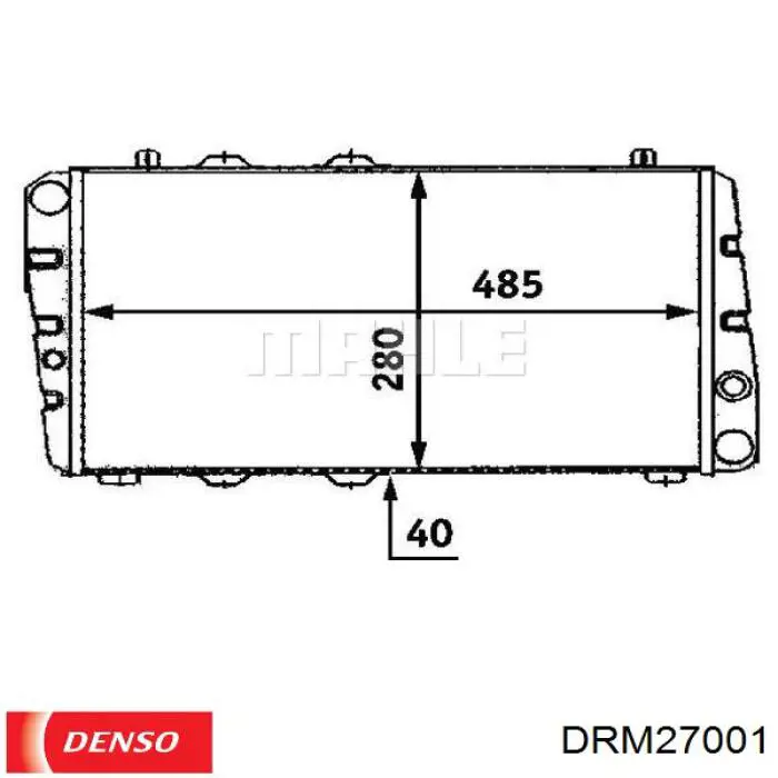 Купить DRM27001 Denso Радиатор водяной
