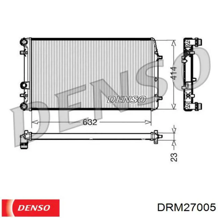 Radiador refrigeración del motor DRM27005 Denso