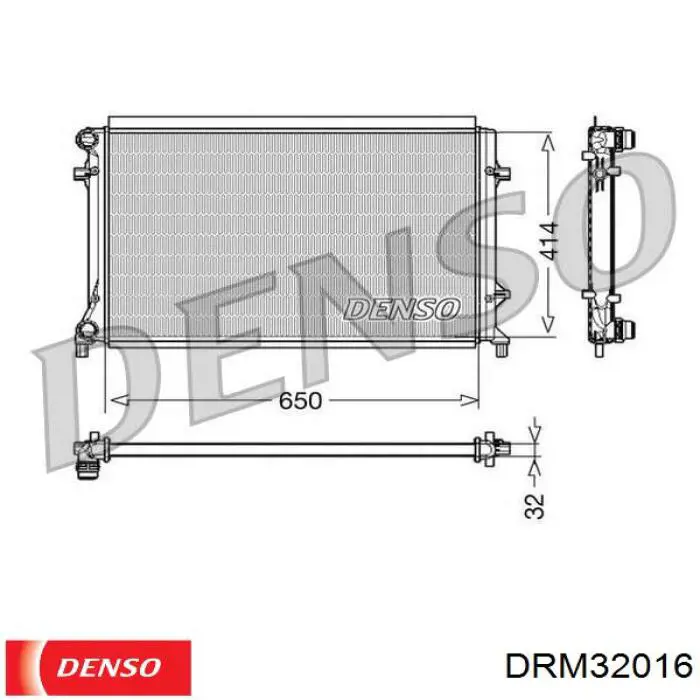 Радиатор охлаждения двигателя Denso DRM32016
