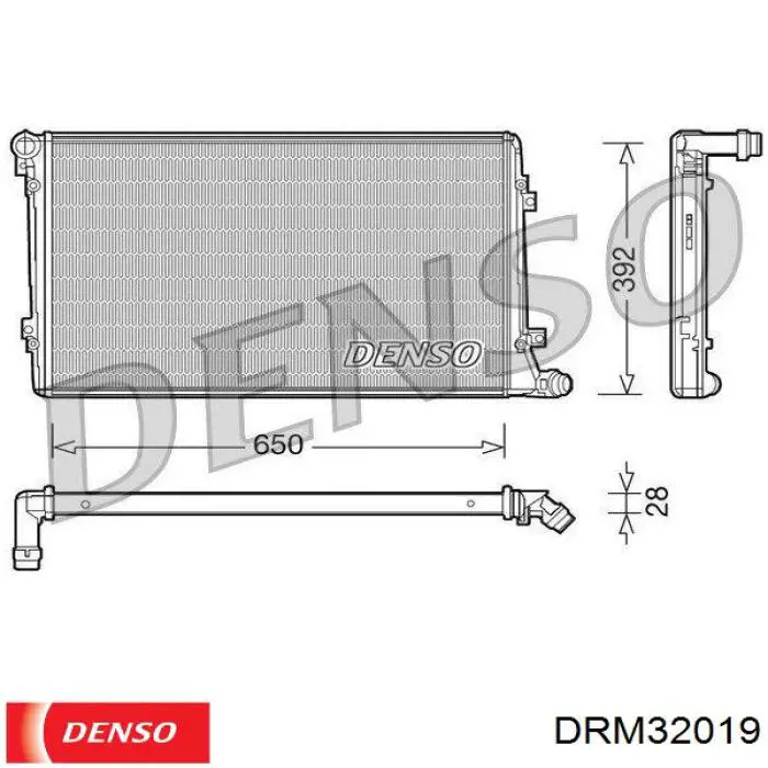 Radiador refrigeración del motor DRM32019 Denso