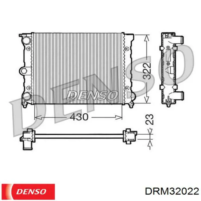 Radiador refrigeración del motor DRM32022 Denso
