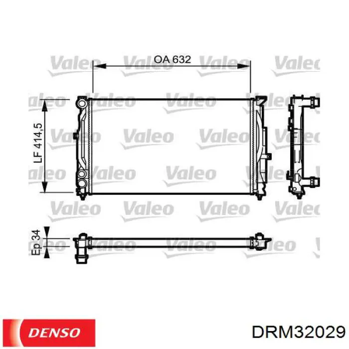 Радиатор охлаждения двигателя Denso DRM32029 цена, от 58.56 USD