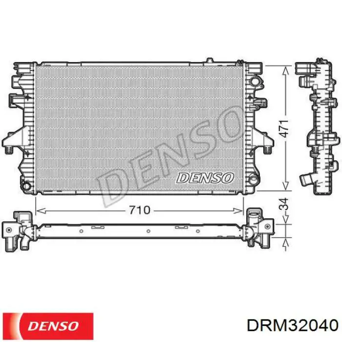 DRM32040 Denso radiador de esfriamento de motor