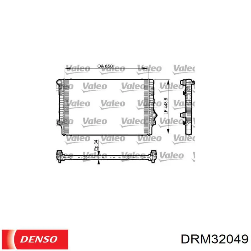 Купить DRM32049 Denso Радиатор водяной