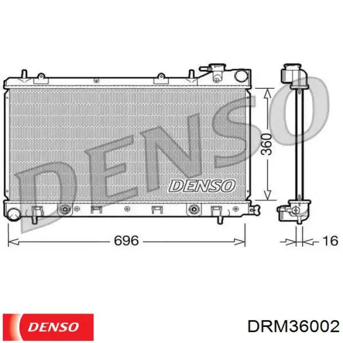 Радиатор охлаждения двигателя Denso DRM36002