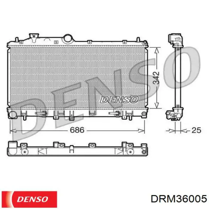 DRM36005 Denso Радиатор основной