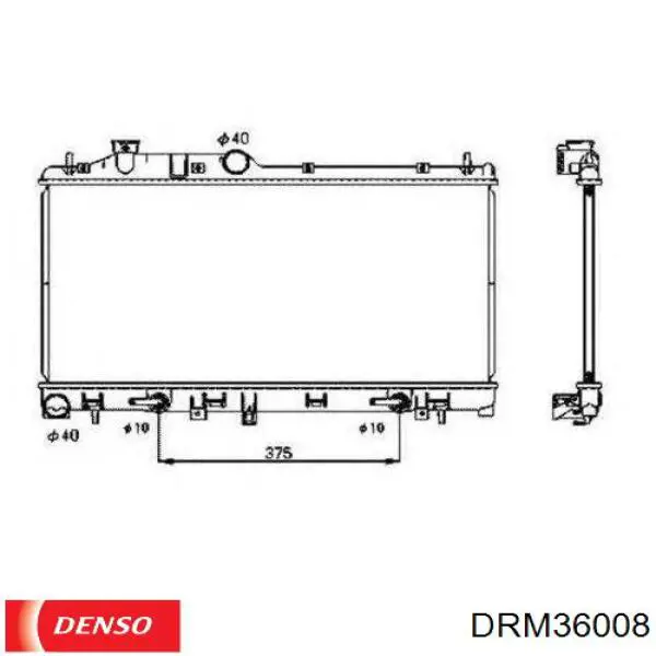 Радиатор охлаждения двигателя Denso DRM36008 цена, от 98.83 USD