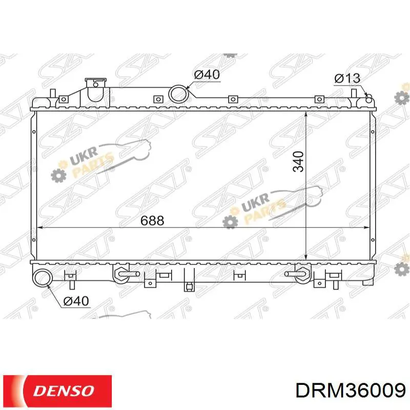 Купить DRM36009 Denso Радиатор водяной