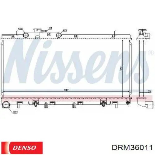 Radiador refrigeración del motor DRM36011 Denso
