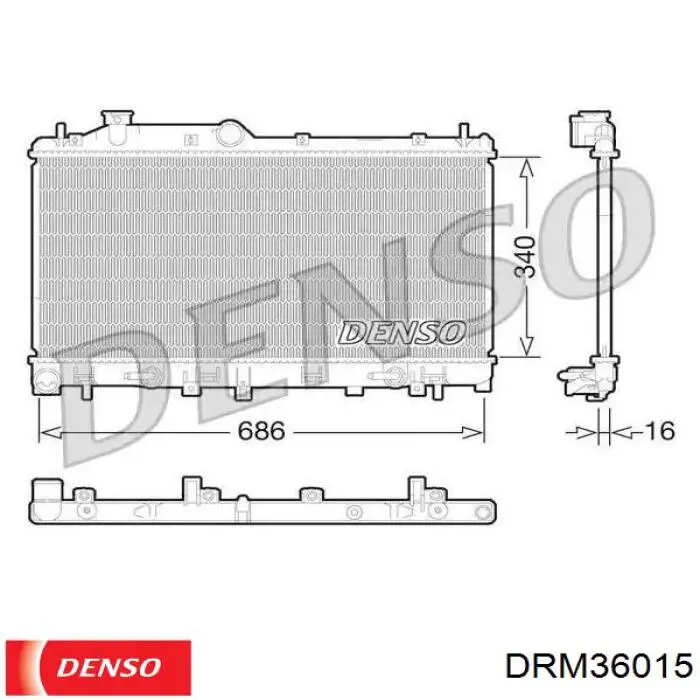 DRM36015 Denso радиатор