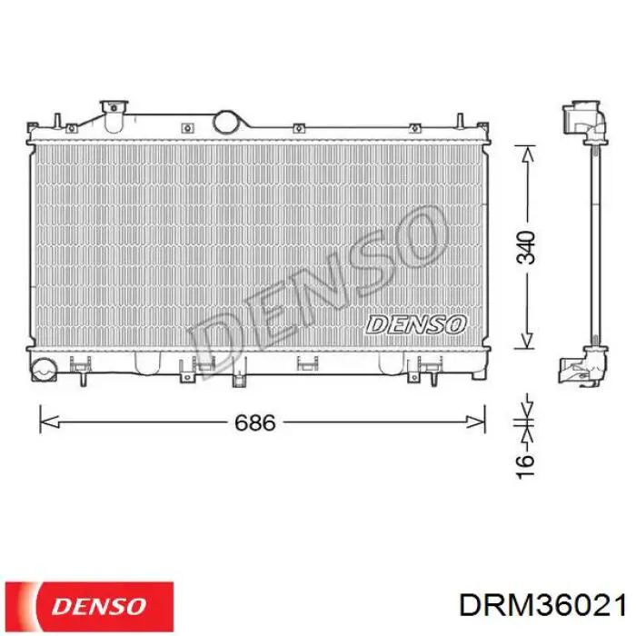 Радиатор охлаждения двигателя Denso DRM36021 цена, от 110.05 USD
