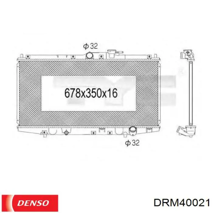 Radiador refrigeración del motor DRM40021 Denso