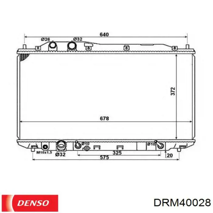 Radiador refrigeración del motor DRM40028 Denso