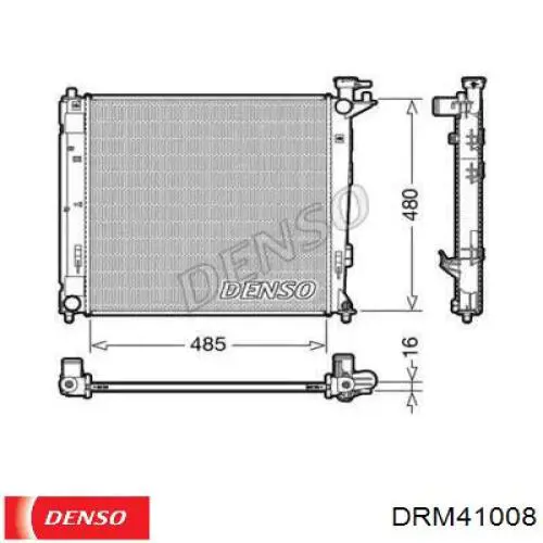 DRM41008 Denso radiador de esfriamento de motor