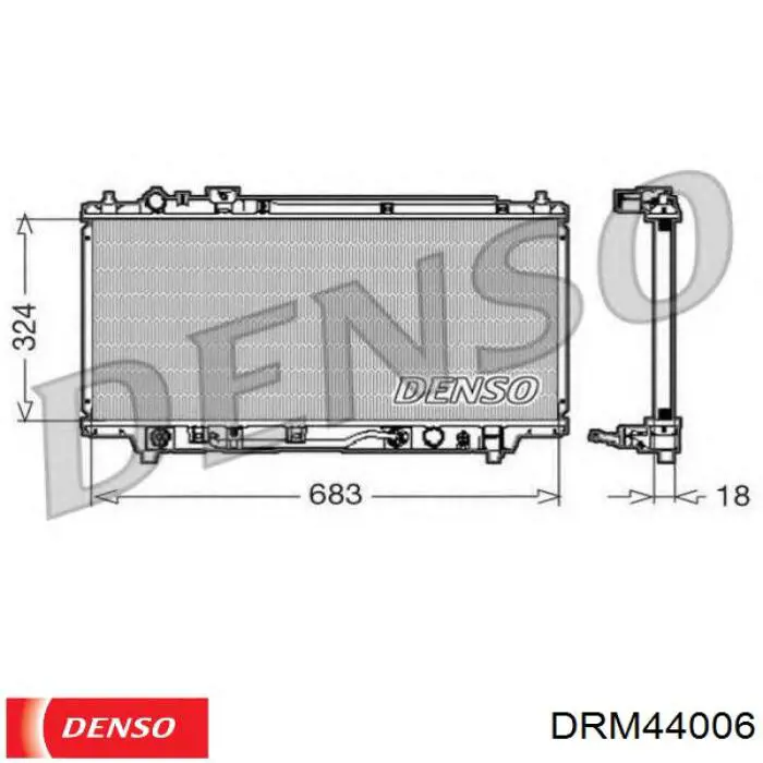 Купить DRM44006 Denso Радиатор водяной