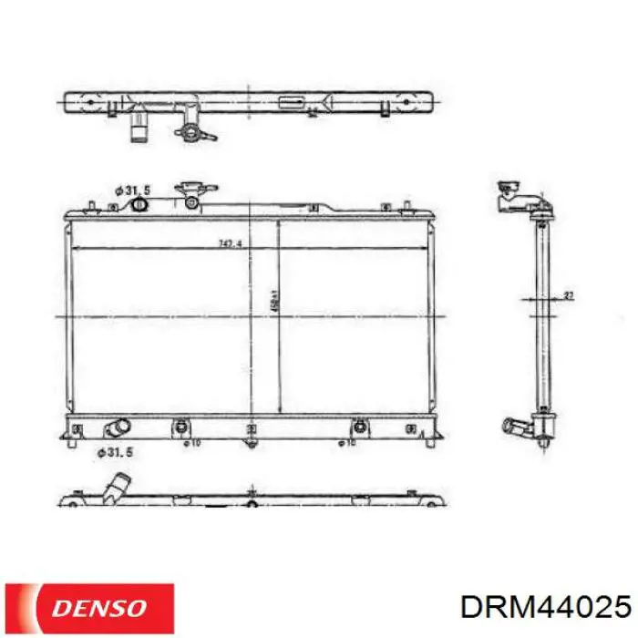 Радиатор охлаждения двигателя Denso DRM44025 цена, от 130.02 USD