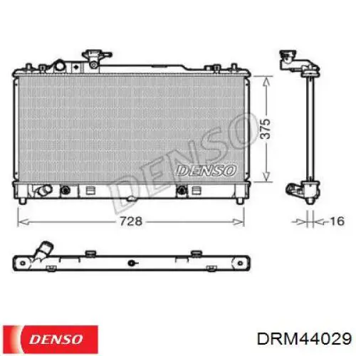 Купить DRM44029 Denso Радиатор водяной