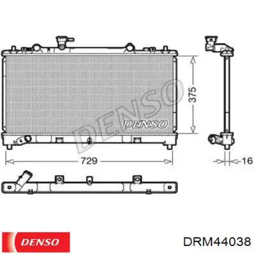 DRM44038 Denso radiador de esfriamento de motor