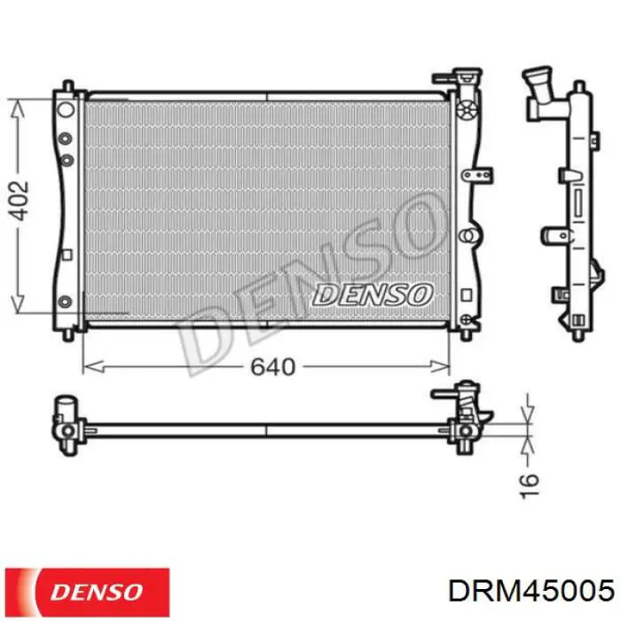 Radiador refrigeración del motor DRM45005 Denso