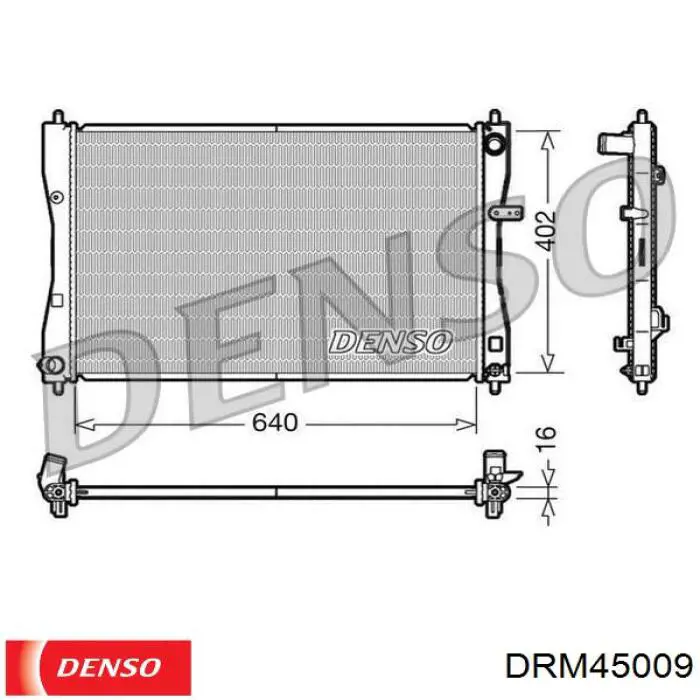 Radiador refrigeración del motor DRM45009 Denso