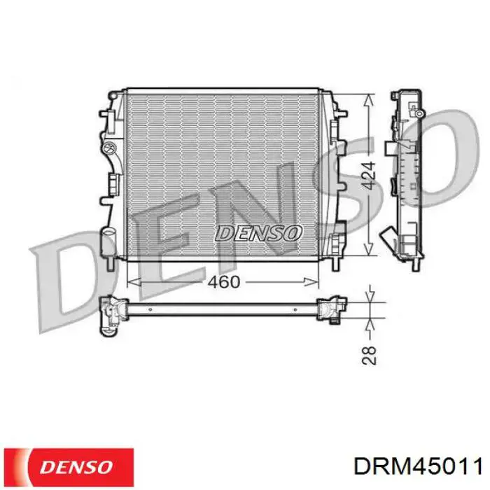 Купить DRM45011 Denso Радиатор водяной