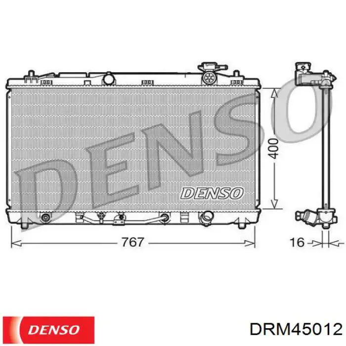 Radiador refrigeración del motor DRM45012 Denso