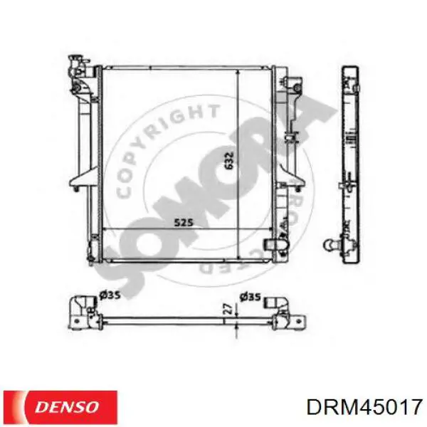 Купить DRM45017 Denso Радиатор водяной