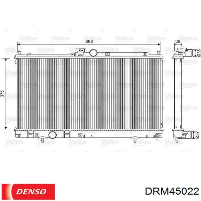 Радиатор охлаждения двигателя Denso DRM45022 цена, от 106.10 USD