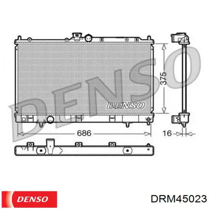 Radiador refrigeración del motor DRM45023 Denso